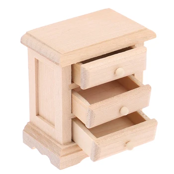 1 1:12 Miniaturowy Domek dla Lalek Drewniany Nocne Stolik Szafa dla Lalek Meble DIY Biżuteria Akcesoria