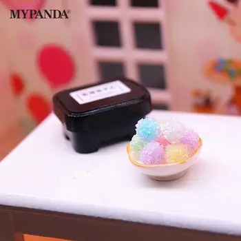 1 Domek dla Lalek Miniaturowa Imitacja Glazury Tęczowy Cukier Dekoracyjne Fałszywi Spożywcze Akcesoria Zabawki