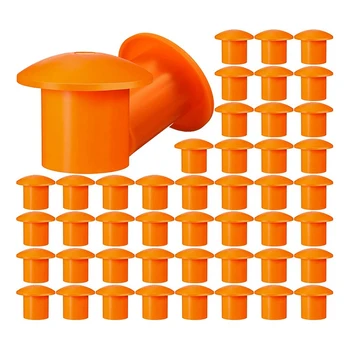 100 szt Grzyb nakładka dla armatury, plastikowe ochronne, czapki, czapki dla armatury od 3 do 7, kolor pomarańczowy, 2,36 x 2,17 x 1,5 cala