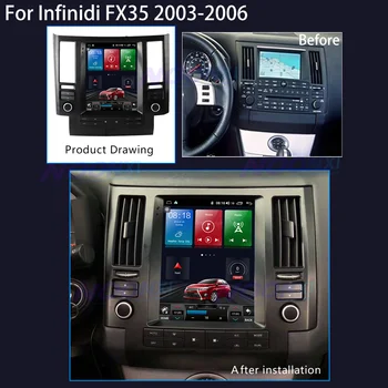 128 g Dla Infiniti FX FX35 FX45 2003-2006 Android 11,0 Samochodowy Radio Stereo-Odtwarzacz Multimedialny GPS Nawigacja 2 Din Carplay głowicy