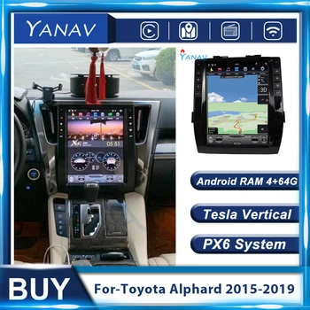 2 Din Android Audio Stereo, Odbiornik Radio Samochodowe Do TOYOTA Alphard AH30 2015-2019 Auto Nawigacja GPS, Odtwarzacz wideo Tesla Pionowy