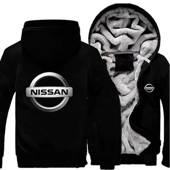 2021 Zimowe Bluzy Męskie Nissan Logo Kurtka Parka Ciepła Polarowa bawełniana Kurtka Raglan Na Zamek Dresy H