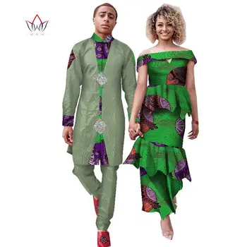 2022 Nowa Odpowiednia Odzież Dla pary, Zestaw Kobiece Spódnice i Męskich spodni, 2 Komplety, Odzież Dla Pary, Afrykańska Odzież Dla Zakochanych, WYQ701