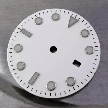 28,5 mm Biały Sterylny Tarcza Zegarka Ze Świecącą Data Nadaje się Do ETA 2836 Mechanizm Miyota 8215