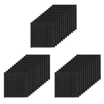 36 Szt Czarne Akustyczne Panele izolacyjna dźwiękowa Pianka Akustyczna Płytki Studio Pianka Efekty Kliny 2,5 X 30 X 30 cm