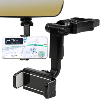 360 Obrotowe Lusterko Wsteczne Uchwyt Samochodowy Uchwyt do Telefonu Domowego Auto Uniwersalne Lusterko Wsteczne Uchwyt Klips Uchwyt GPS Wchłanianie
