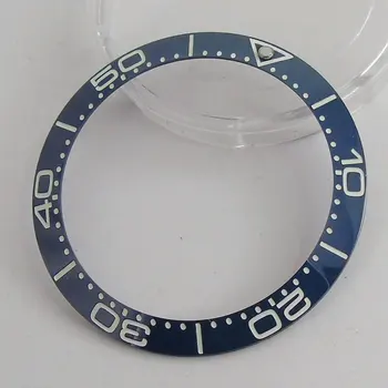 38 mm nowy wysokiej jakości Super Świecące Niebieski Ceramiczny bezel wstaw zegarki pasują mechanizm automatyczny Męski zegarek oprawy