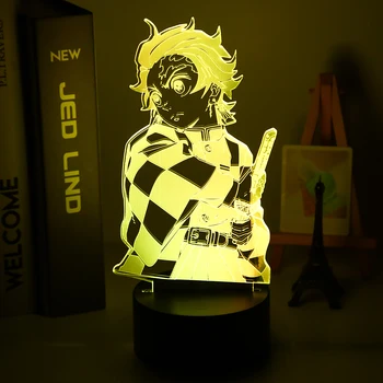 3d Led Demon Slayer Kimetsu no Yaiba Figurka neon do Sypialni dla Dzieci Fajna Manga Gadżet Lampa Stołowa Dziecięca