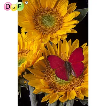 3D Nowe DIY Diament Wzór Haftu Krzyżykiem Kwiat Czerwony motyl Kryształ Robótki kwadratowy pełny haft Mozaika Domowy Dekoracyjny
