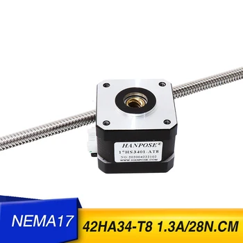 42HA34-T8 * 12 100 mm liniowe NEMA 17 pass-through śrubą krokowy silnik z wysokim momentem obrotowym silnik krokowy do drukarki 3D, akcesoria