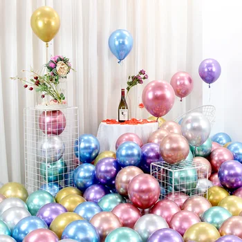 50 szt./op. 10 cali 1,8 g, Metalowe, Kolorowe Lateksowe Balony Urodziny Ślub Ozdoby Świąteczne Balon dla Dzieci Balony Globusy