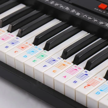 61 Klawiszy, Kolor Fortepian List Nuty Naklejki Klawiatura Ręczna Rolka Pianino Keyboard Przezroczyste Naklejki Oznaczenia Przezroczyste