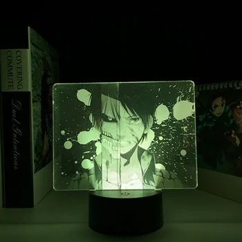 Anime Atak Tytanów Były Eger Dwukolorowa Lampa Led do Dekoracji Sypialni Prezent na Urodziny Kolorowe Dwukolorowa Lampa Manga AOT