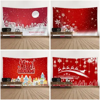 Boże Narodzenie Wesołych Świąt 2020 Gobelin Salon Sypialnia Drukowanie Ścienny Ścienny Art Maty Piknikowe Multi Print