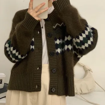 Damski sweter 2022, jesienny sweter z dzianiny, bluzki damskie, modne krótki płaszcz, kurtka, sweter damski, luźna odzież, jeden rozmiar