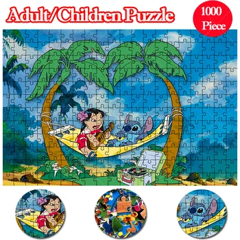 Disney Lilo & Stitch Puzzle 1000 Szt. Dla Dorosłych Kreskówka Papierowe Puzzle Zabawki Dla Wczesnej Edukacji Hobby Kolekcja Prezentów