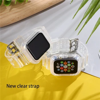 Dla Apple Watch 42 mm/44 mm Przezroczysty Pasek do Zegarka iwatch paski do zegarków