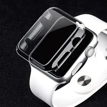 Dla Apple Watch Series 2 38 mm Ultra-cienki Przezroczysty Pokrowiec Folia Ochronna Do całego Ciała Ochronna Dla ekranu Etui w kształcie Muszelki