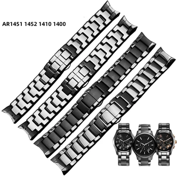 dla AR1452 przez ar1451 AR1410 AR1400 Ceramiczne watchband 22 mm 24 mm Wysokiej jakości Czarny mężczyzna Ceramiczny Pasek czarny pasek do zegarków bransoletka