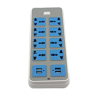 Filtr sieciowy Power Strip z 4 Portami USB i 8 Gniazd 6,5 stóp Przedłużacz 3000 W, 16A Do Kina Schroniska