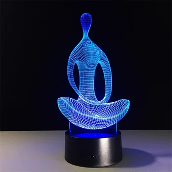 Joga Światło 3D lampka Nocna LED 7 Kolorów, które zmieniają Гуманоидный Stół, Lampa Do Medytacji, Akrylowa Lampa do sypialni, Oświetlenie Do Salonu