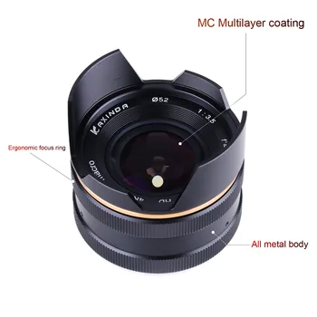KAXINDA Kamera Lens14mm f/3,5 Szerokokątny Ręcznie Podstawowy Obiektyw do Nikon V1 V2 V3 J1 J2 J3 J4 J5 Mikro pojedyncza kamera