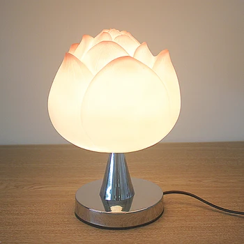 Kreatywna lampa lotus, nowoczesny, stylowy chińska lampa z żywicy, sypialnia, gabinet, pokój dzienny, meble lampa stołowa