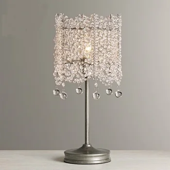 Kryształowe retro lampy stołowe nocne lampa do sypialni Wiejska prawdziwa księżniczka Jane salon jadalnia lampy stołowe ZA923528