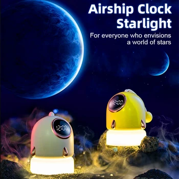 LED Przenośne Zegary Z Podświetleniem USB Akumulator Romantyczna Atmosfera Lampa Gwiaździste Niebo Projekcji Oświetlenie lampka Nocna dla Dzieci Prezent Na Urodziny