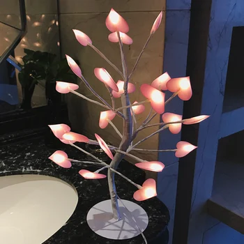 Luminarias 24 LED Serce Miłości Tenis Bonsai Drzewo Nocne, Świąteczne, Lampy Stołowe do Sypialni Wieczorowe Ślubne Walentynki