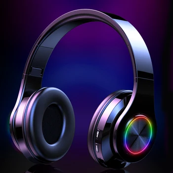 MEK PREZENT Słuchawki Bluetooth, Słuchawki na Ucho Stereo Bezprzewodowy zestaw Słuchawkowy Miękkie Skórzane Słuchawki Wbudowany Mikrofon do PC/telefony komórkowe/TV