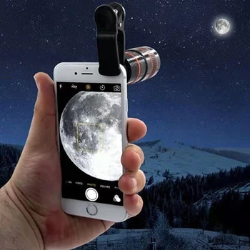 Mini teleobiektyw dla telefonu 8X/12X zoom Optyczny Pasuje do większości Typów telefonów komórkowych Podróży, wakacje, zdjęcia na Świeżym powietrzu