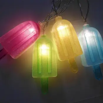 mycyk dla Dzieci śmieszne kolorowe światła led lodowe lampiony, girlandy świąteczne światła 1/3/6 m 10/20/30 diod led ozdoba na baterie