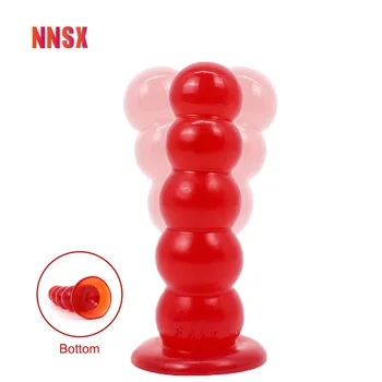 NNSX Wino-Czerwona Przezroczysta Duży korek Analny z Cukrem Dyni z lodem, korek Analny, Plastiki Miękkie Masażer, Folie Sex Zabawki dla Mężczyzn, Kobiet, Gejów