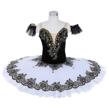 Nowa czarno-Biała spódnica baletowa, profesjonalne, klasyczne kostiumy-opakowania do naleśników, konkurencyjny Scenie sukienka