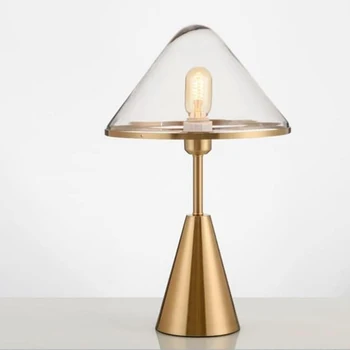 Nowe skandynawskie kreatywne grzyby lampy stołowe nowoczesne salon prosta dekoracja stołowa stolik Szklany klosz lampa do sypialni