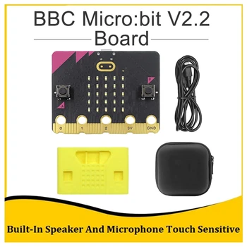 NOWOŚĆ-BBC Micro: Bit V2.2 Zestaw Wbudowany Głośnik Mikrofon Dotykowy Programowalny opłata rozwoju + pokrowiec + Torba do przechowywania