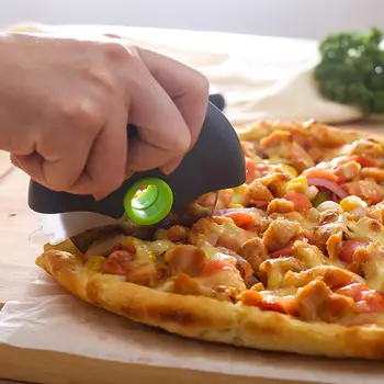 Nóż do Pizzy z Pokrywą Narzędzia Do Pieczenia 430 ze Stali Nierdzewnej Ciasto Cukiernia Koło Napinacza do Kuchni