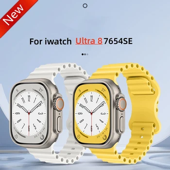 Ocean Pasek do Apple Watch Band 49 mm 44 mm 40 mm 45 mm 41 mm 42 mm 38 mm 40 44 45 mm Bransoletka Silikonowa mc Series Ultra 7 6 3 8 SE