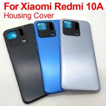 Oryginalny Xiaomi Redmi 10A 220233L2C Tylna Pokrywa Baterii Tylne Drzwi Szklany Panel Obudowa Etui + Wymiana Szklanego Obiektywu Kamery