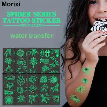 Podświetlona Tymczasowy tatuaż naklejka dla kobiety, mężczyźni, ultra-cienka folia, pajęczyna dla ozdoby rąk, fałszywy tatuaż, naklejki WM020