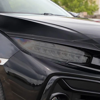 Samochodowa folia ochronna do reflektorów Smoky-koloru czarnego, paleta vinyl przezroczyste naklejki z TPU dla Honda Civic 10 Gen Hatchback 2015-2021