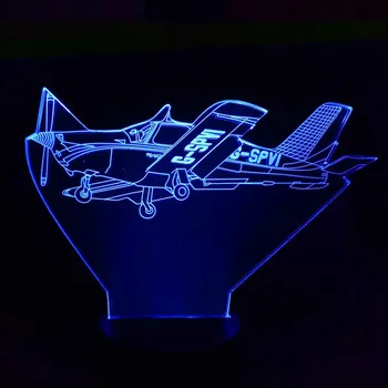 Samolot 3D Lampa Led Pilot Zdalnego Sterowania, ekran Dotykowy 7 Kolorów Zmiana 3 AA Zasilanie Z Akumulatora USB Płaszczyznę Lampa Wystrój Domu