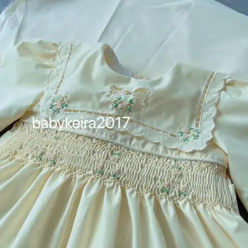 Sukienka z Kwiatowym Haftem Dla Dziewczynek, dla Niemowląt Sukienka z Kwiatowym Haftem, Plac Hiszpański Butik-Odzież Dla Dzieci, Sukienki Handmade, A1019