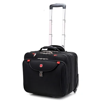 Szwajcarska marka walizka-wózek na kołach 16 cali hasło komputerowa torba Oxford biznes walizka na kółkach drogowy kartę walizka