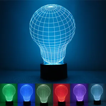 USB Powered 3D Night Light Led Lampa Stołowa Touch Key Energooszczędne Oprawy Dekoracyjne Dla Domu, Hotelu, Imprezy, Wakacje
