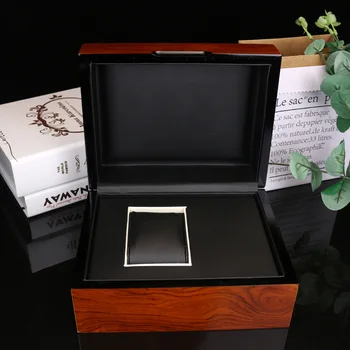 Ustawić Spersonalizowane Logo Luksusowy Top Marka Automatyczny Zegarek Pudełko Zegarek Wyświetlacz Organizator Przechowywania Biżuterii Drewniany Futerał