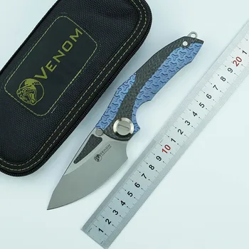 VENOM nowa zbroja KEVIN JOHN Flipper składany nóż m390 ostrze CF tytan odkryty camping survival owocowy nóż EDC narzędzie