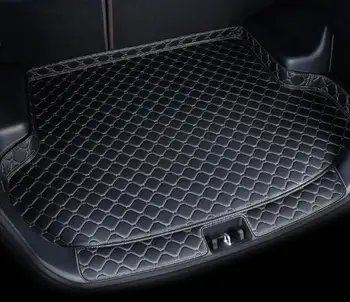 VOLVO S90 2020-2021 Wytrzymały skórzany mata do bagażnika, etykieta poduszka, odporna na zarysowania i wodoodporna, stylizacja samochodu