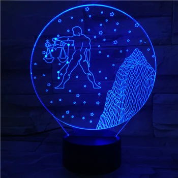 Waga 3D lampa z napisem lampka nocna Oświetlenie Wewnętrzne Dekoracje dla domu Led Lampy Stołowe Czujnik Światła Kolorowe DE